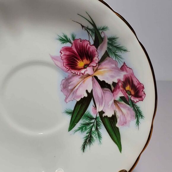Royal London Teacup and Saucer Orchid Vintage - Picture 9 of 10